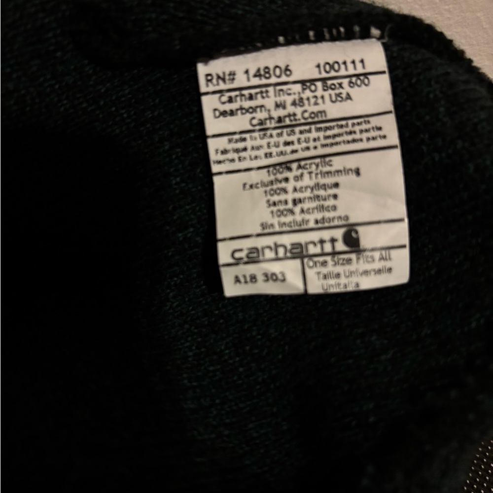 Carhartt winter hat colour dark forest green. - Picture 4 of 4